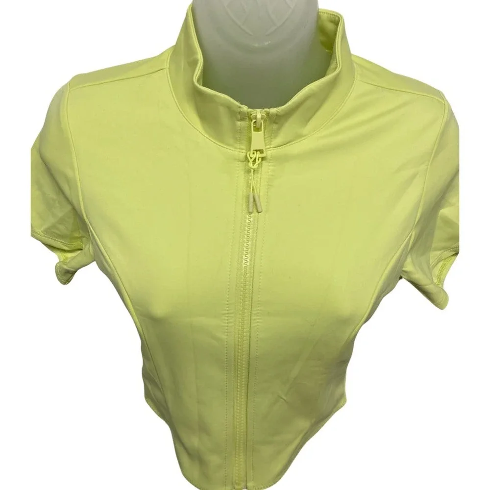 Good American Womens Small Compression Scuba Swim Crop Top in Key Lime. NWT - Picture 2 of 6